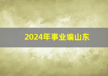 2024年事业编山东