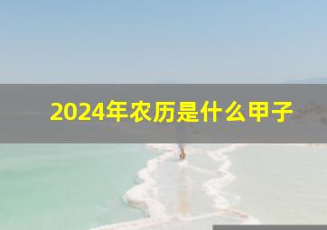 2024年农历是什么甲子