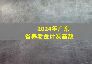 2024年广东省养老金计发基数