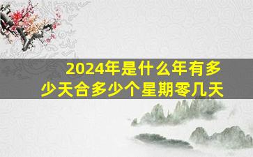 2024年是什么年有多少天合多少个星期零几天