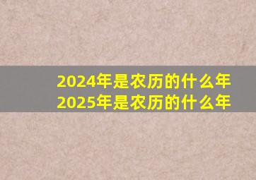 2024年是农历的什么年2025年是农历的什么年