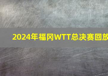 2024年福冈WTT总决赛回放