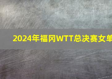 2024年福冈WTT总决赛女单