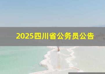 2025四川省公务员公告