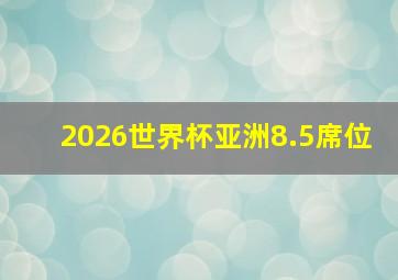 2026世界杯亚洲8.5席位