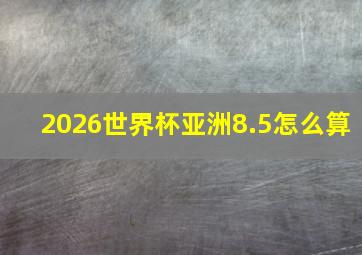 2026世界杯亚洲8.5怎么算