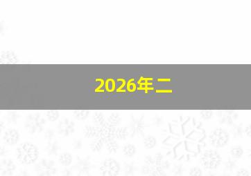 2026年二