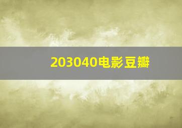 203040电影豆瓣