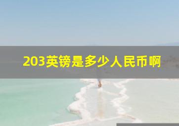 203英镑是多少人民币啊