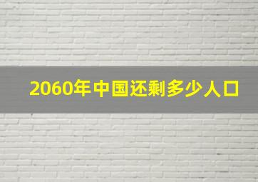 2060年中国还剩多少人口