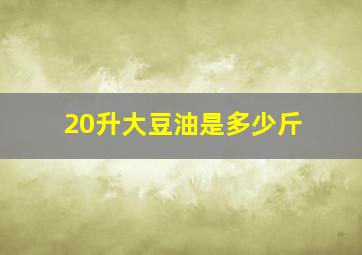 20升大豆油是多少斤