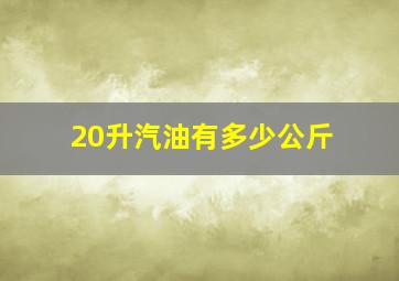 20升汽油有多少公斤