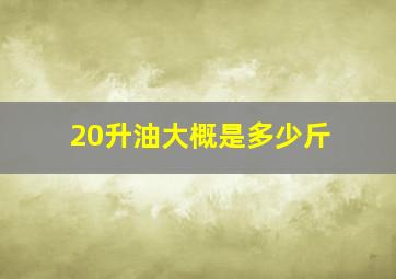 20升油大概是多少斤