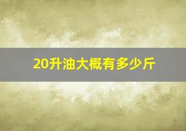 20升油大概有多少斤