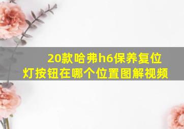 20款哈弗h6保养复位灯按钮在哪个位置图解视频