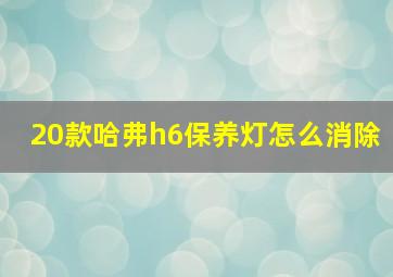 20款哈弗h6保养灯怎么消除