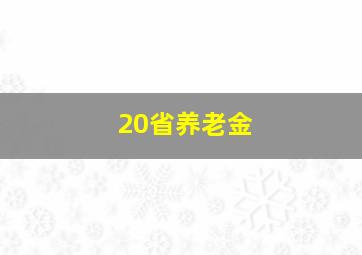 20省养老金