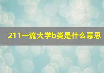 211一流大学b类是什么意思