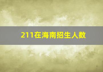 211在海南招生人数