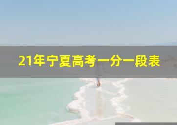 21年宁夏高考一分一段表