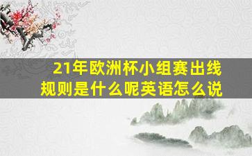 21年欧洲杯小组赛出线规则是什么呢英语怎么说