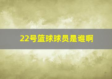 22号篮球球员是谁啊