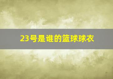 23号是谁的篮球球衣