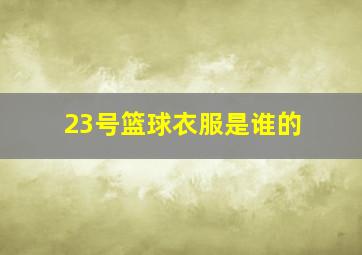 23号篮球衣服是谁的