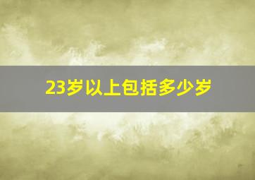 23岁以上包括多少岁