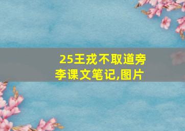 25王戎不取道旁李课文笔记,图片