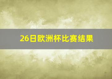 26日欧洲杯比赛结果