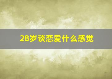 28岁谈恋爱什么感觉