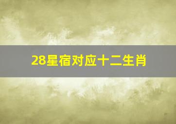 28星宿对应十二生肖