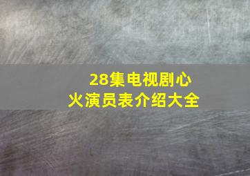 28集电视剧心火演员表介绍大全