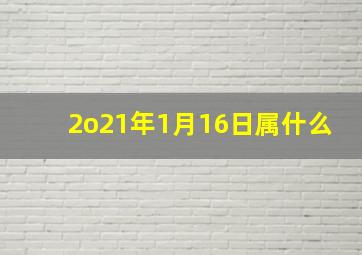 2o21年1月16日属什么