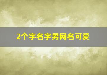 2个字名字男网名可爱