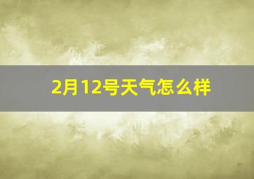 2月12号天气怎么样