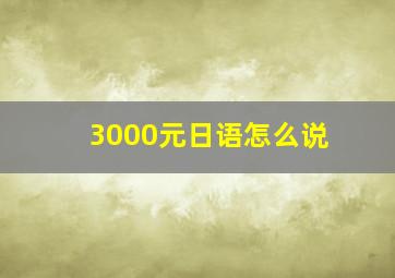 3000元日语怎么说