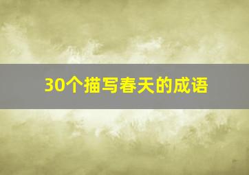 30个描写春天的成语