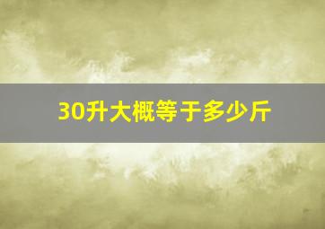 30升大概等于多少斤