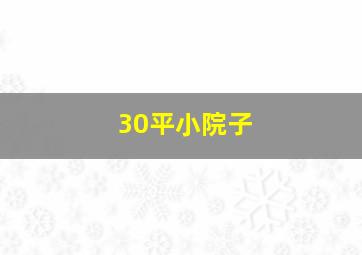 30平小院子