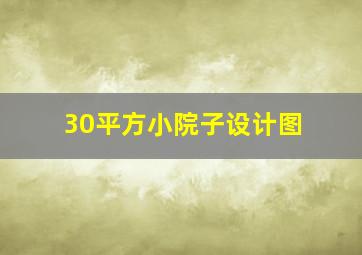 30平方小院子设计图