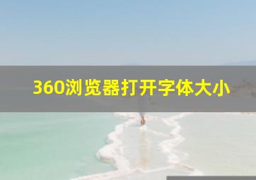 360浏览器打开字体大小