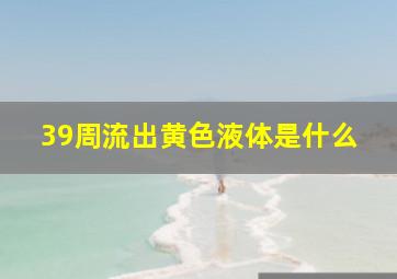 39周流出黄色液体是什么