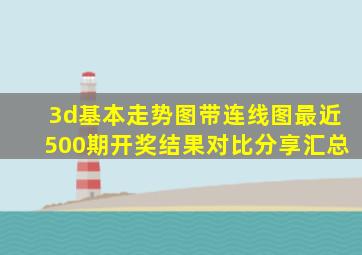 3d基本走势图带连线图最近500期开奖结果对比分享汇总