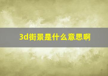 3d街景是什么意思啊