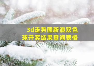 3d走势图新浪双色球开奖结果查询表格