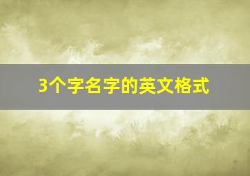 3个字名字的英文格式