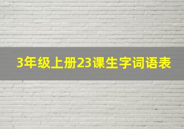 3年级上册23课生字词语表