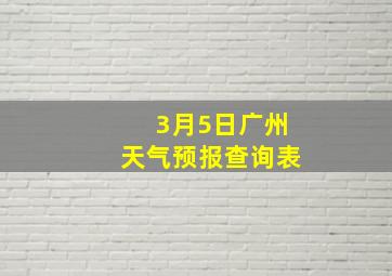 3月5日广州天气预报查询表